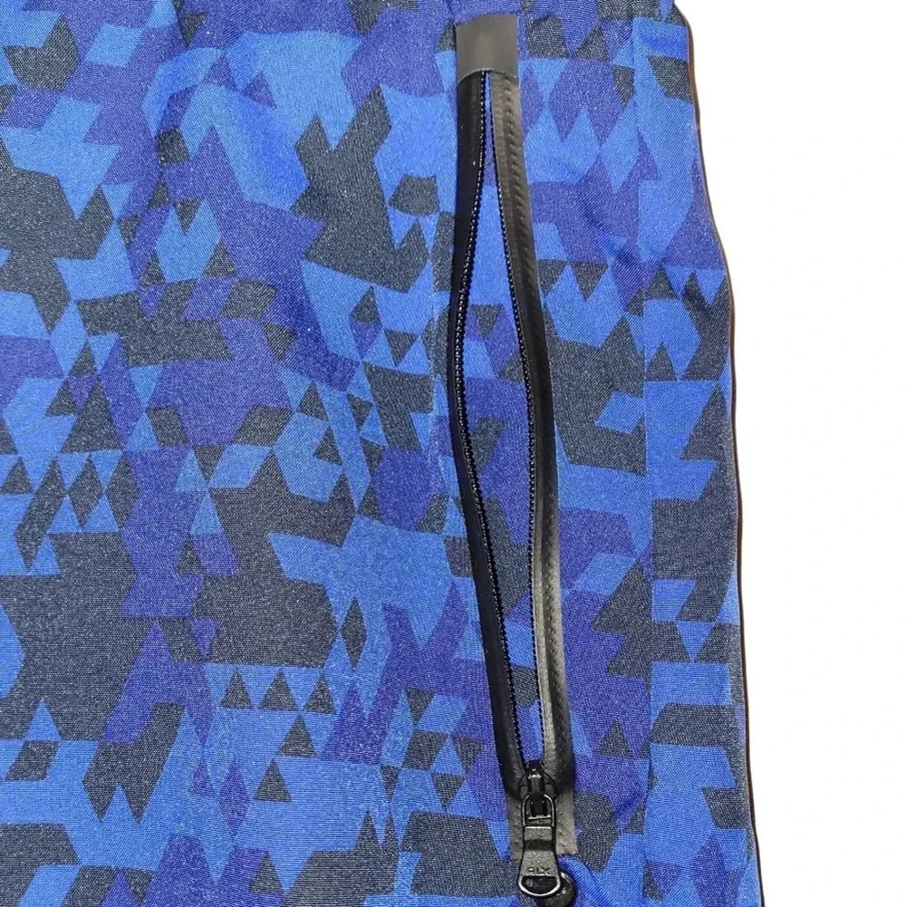 Polo Ralph Lauren RLX Digital Golf Shorts size 36 blue/black w/zip pockets LOT N